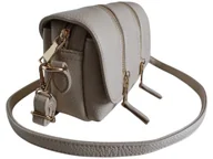 Torebki damskie - Mała Listonoszka Damska, Modna Beżowa Torebka Wizytowa Na Ramię - miniaturka - grafika 1