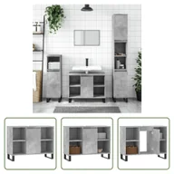 Szafki łazienkowe - The Living Store szafka łazienkowa betonowa szara 80x33x60 cm materiał drewnopochodny - miniaturka - grafika 1