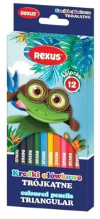 Kredki ołówkowe trójkątne 12 kolorów - Szkolne artykuły papiernicze - miniaturka - grafika 1