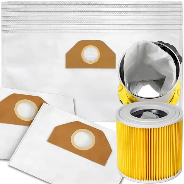 10x Worek Syntetyczny Do Odkurzacza Karcher Wd 3.200 Mv3 Wd3 Wd2 + Filtr