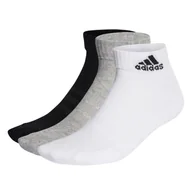 Skarpetki męskie - Skarpetki adidas  Cushioned Sportswear Ankle Socks 3 Pairs Grey/White/Black  M - miniaturka - grafika 1