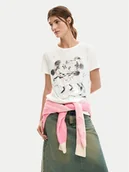 Koszulki i topy damskie - Desigual T-Shirt Core Mickey 26SWTK42 Biały Regular Fit - miniaturka - grafika 1