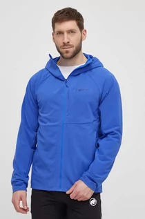 Bluzy męskie - Marmot bluza sportowa Pinnacle DriClime Hoody kolor niebieski z kapturem gładka - grafika 1