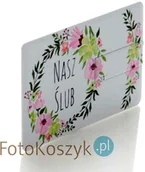 Pendrive - Pendrive karta kredytowa Nasz Ślub kwiaty (do wyboru pojemność 2-32 GB) - miniaturka - grafika 1