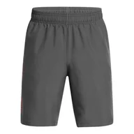 Spodnie i spodenki dla chłopców - Chłopięce spodenki treningowe Under Armour UA Tech Woven Wordmark Short - szare - UNDER ARMOUR - miniaturka - grafika 1