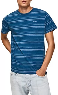 Koszulki męskie - Pepe Jeans Koszulka męska Ries, Niebieski (indygo), L - grafika 1