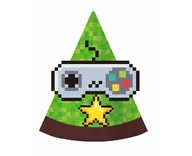 Dodatki do strojów karnawałowych - GODAN Czapeczki papierowe GAME ON - 6 szt. 10200-uniw - miniaturka - grafika 1