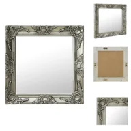 Lustra - vidaXL Lustro ścienne w stylu barokowym 50x50 cm srebrne - Lustro - miniaturka - grafika 1
