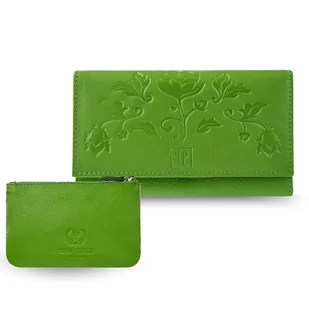 Portfel damski skórzany z kwiatowym wzorem t-45-gr etui na klucze t-51-ngr ze - Portfele Portfel damski skórzany z kwiatowym wzorem t-45-gr etui na klucze t-51-ngr ze - Portfele - miniaturka - grafika 1