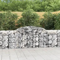Ogrodzenia - vidaXL Kosze gabionowe, 5 szt., 300x50x80/100 cm, galwanizowane żelazo - miniaturka - grafika 1