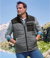 Kamizelki męskie - Dwukolorowy bezrękawnik Mężczyzna Atlas For Men - Kolor : Szary - Rozmiar : L - miniaturka - grafika 1