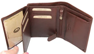 Portfel Męski Skórzany EL FORREST Duży Pionowy Bez Zapięcia Dwa Skrzydełka RFID 859 R 22 13 x 10 x 3 [cm] BRĄZOWY - Portfele - miniaturka - grafika 7