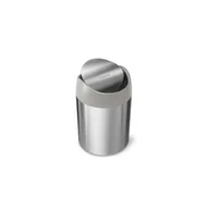 Pozostałe akcesoria do uprawy roślin - Simplehuman Kosz na toaletkę uchylny 1.5L stal matowa - miniaturka - grafika 1