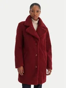 Płaszcze damskie - Vero Moda Kożuch Kylie Teddy 10289938 Bordowy Loose Fit - miniaturka - grafika 1