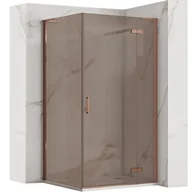 Kabiny prysznicowe - Rea Kabina Prysznicowa REA Hugo 90x80 Miedź Szczotkowana - miniaturka - grafika 1