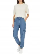 Spodnie męskie - Guess Casual Spodnie Chinos Długie Z Kieszeniami Niebieskie 28/30 Gna - miniaturka - grafika 1