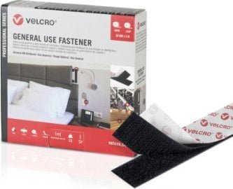 rzepowa VELCRO ogólnego zastosowania 5 m, rzep 20 mm czarny