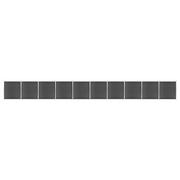 Ogrodzenia - vidaxl Zestaw ogrodzeniowy z WPC, 1737x186 cm, czarny! 3070437 - miniaturka - grafika 1