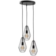 Lampy sufitowe - KET Industrialna LAMPA wisząca druciana OPRAWA metalowy ZWIS loftowy czarny KET438 - miniaturka - grafika 1