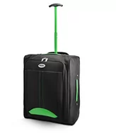 Walizki - KEPLIN Lekka torba podróżna z dopuszczeniem do kabiny na kółkach lekka walizka na kółkach zatwierdzona torba podróżna walizka, Czarny/zielony, 34cm, Zielony - miniaturka - grafika 1