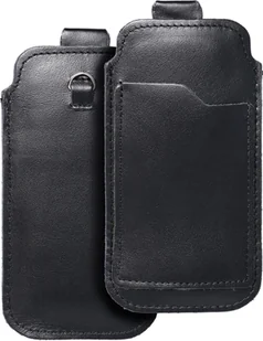 OEM Skórzana uniwersalna wsuwka z pull-up - ROYAL / czarny - Rozmiar M - IPHONE 5 / NOKIA S5610 / LUMIA 230 - Etui i futerały do telefonów - miniaturka - grafika 1