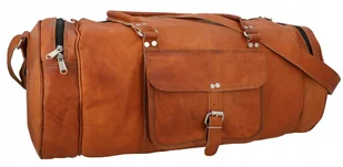 Torba Podróżna Skórzana Weekender Bagaż Brązowa - Torby podróżne - miniaturka - grafika 1