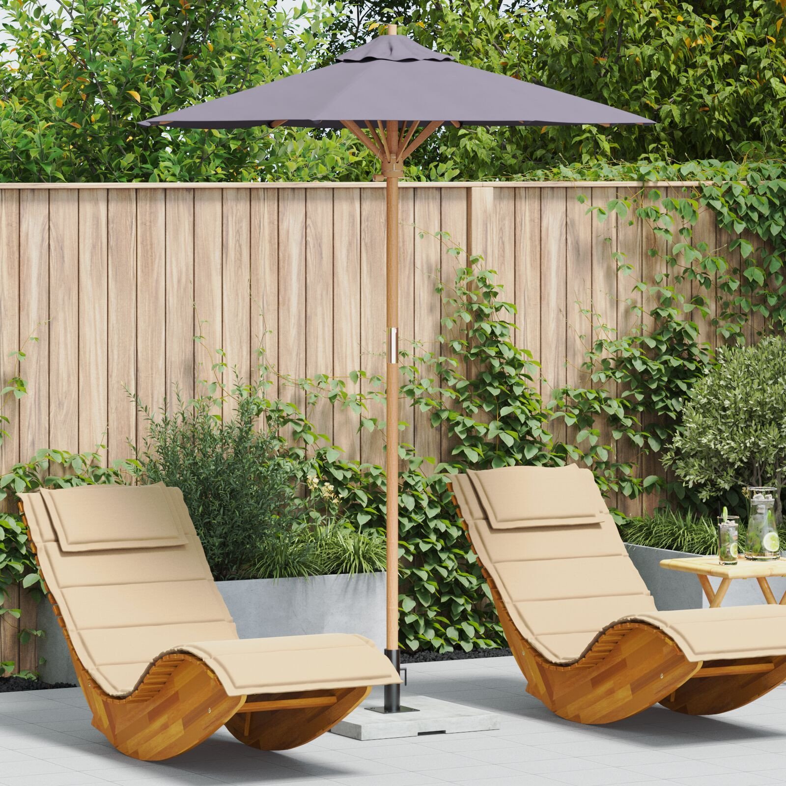 Parasol Ogrodowy Ciemnoszary 180x230 cm z Bambusa