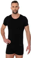 Koszulki męskie - Bezszwowa koszulka męska Brubeck Comfort Cotton SS00990 czarna - miniaturka - grafika 1
