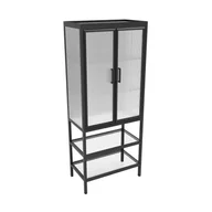 Szafki łazienkowe - Szafka łazienkowa stojąca 60x34x146 cm Bokser/Doblo czarna - miniaturka - grafika 1