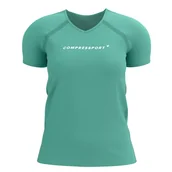 Bielizna sportowa męska - COMPRESSPORT Koszulka biegowa damska TRAINING SS LOGO T-SHIRT shell blue - miniaturka - grafika 1