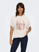 Koszulki i topy damskie - ONLY Koszulka w kolorze beżowym - miniaturka - grafika 1