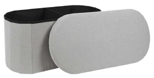 Owalna pufa LUNO ze schowkiem szara - Pufy i podnóżki - miniaturka - grafika 1