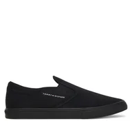 Trampki męskie - Tenisówki Tommy Hilfiger Vulc Core Slip On FM0FM05689 Czarny - miniaturka - grafika 1