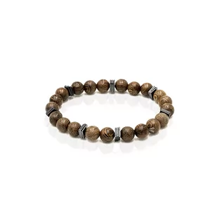 Bransoletka koraliki w kolorze brązowym EM 31 - EM Men's Accessories - Bransolety męskie - miniaturka - grafika 1