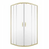 Kabiny prysznicowe - Kabina prysznicowa AQUALITY Durasan 78-100 x 78-100 złoto szczotkowane półokrągła 1szt. - miniaturka - grafika 1