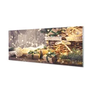 Tablice i flipcharty - Ścienny panel Prezenty gałązki bombki 125x50 cm - miniaturka - grafika 1