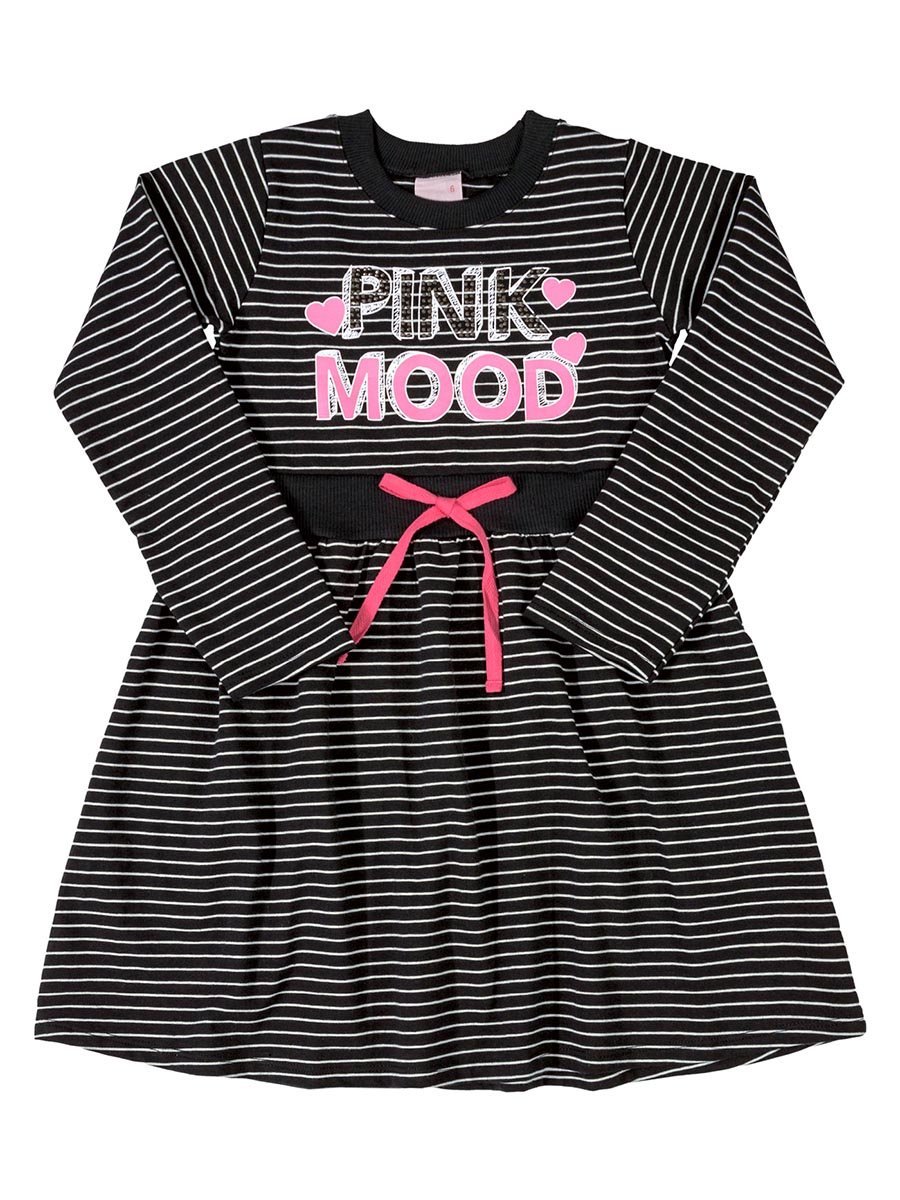 Dziewczęca sukienka pink mood w paski czarna Quimby r.92
