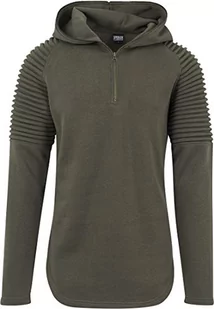 Urban Classics Męska bluza z kapturem Pleat Sleeves Terry Hoody, zielony (oliwka 176), S - Bluzy męskie - miniaturka - grafika 1
