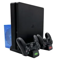 Akcesoria do Playstation - FROGGIEX Podstawka chłodząco ładująca FROGGIEX do PS4 Czarny - miniaturka - grafika 1
