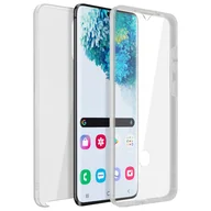 Etui i futerały do telefonów - Etui 360° do Samsunga Galaxy S20 Elastyczny przód i sztywny tył — przezroczyste - miniaturka - grafika 1
