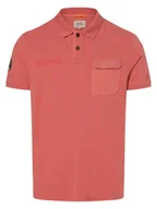 Koszulki męskie - Camel Active Męska koszulka polo Mężczyźni Bawełna czerwony jednolity, M - miniaturka - grafika 1