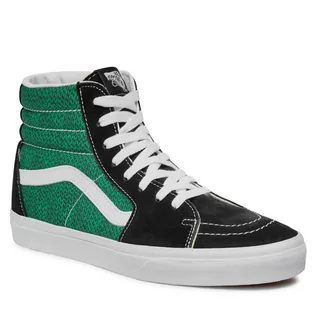 Półbuty męskie - Sneakersy Vans Sk8-Hi VN000BW7YJ71 Black/Green - grafika 1