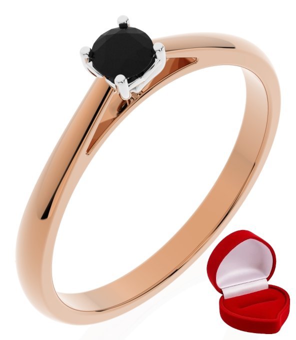 ZŁOTY PIERŚCIONEK ZARĘCZYNOWY 585 14k BRYLANT CZ. 0,14 ct RÓŻOWE ZŁOTO R29