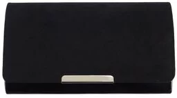 Torebka kopertówka z paskiem zamsz lakierek czarna - Torebki damskie Torebka kopertówka z paskiem zamsz lakierek czarna - Torebki damskie - miniaturka - grafika 1