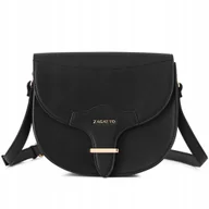 Torebki damskie - Torebka damska ekoskóra crossbody listonoszka pasek na ramię czarna ZAGATTO - miniaturka - grafika 1