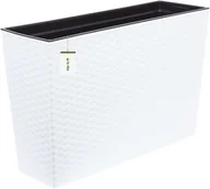 Kwietniki - Doniczka skrzynka balkon taras na kwiaty rattan biały Kwietnik 56x36x18 cm - miniaturka - grafika 1