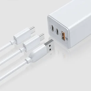 Baseus GaN szybka ładowarka sieciowa PPS 65W USB / 2x USB Typ C Quick Charge 3.0 Power Delivery SCP FCP AFC (azotek galu) biały (CCGAN-B02) - Ładowarki do telefonów - miniaturka - grafika 14