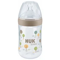 Butelki dla niemowląt - Nuk Butelka For Nature z silikonowym smoczkiem rozm. M, 6 otworów, 0-6 mies., z kontrolą temperatury 260 ml - miniaturka - grafika 1