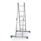 Drabiny - ALVE Aluminiowa uniwersalna drabina przegubowa FORTE, 4x3 szczebli, długość 3,48 m 558016 - miniaturka - grafika 1