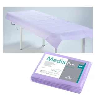 Prześcieradło jednorazowe 77cm x 210cm fioletowe podfoliowane 54g MedixPro 5szt - Kosmetyczne akcesoria jednorazowe - miniaturka - grafika 1